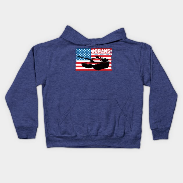 M-1 Abrams Tank Kids Hoodie by Illustratorator